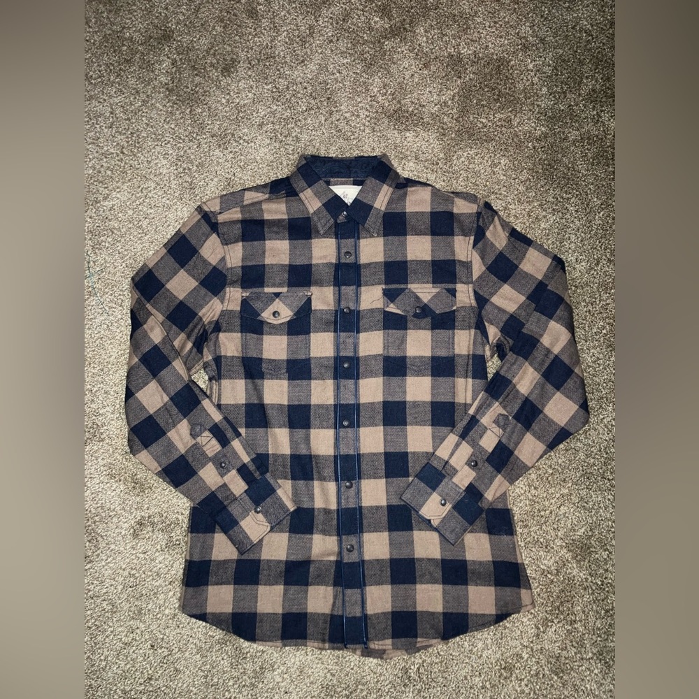 Men’s Age of Wisdom Small Plaid Shirt Snap Western Style